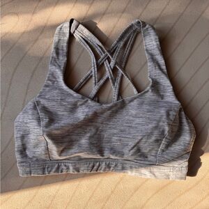 Women's Strappy Gray Sports Bra